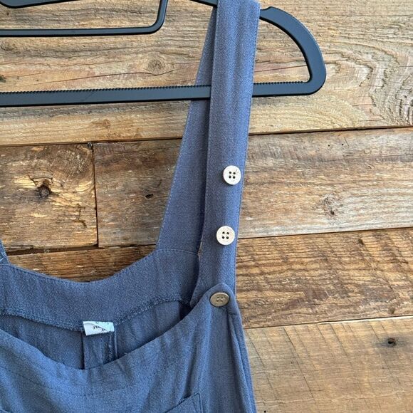 ANRABESS JUMPSUIT LOOSE SLEEVELESS ADJUSTABLE STRAPS BIB WIDE LEG W/POCKETS sz M - Picture 6 of 16